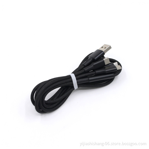 Yijiashishang Multi Charging Cable, 3 in 1 Nylon Braided Multi USB Charger Fast Charging Cord Compatible with Most Smart Phones & Pads